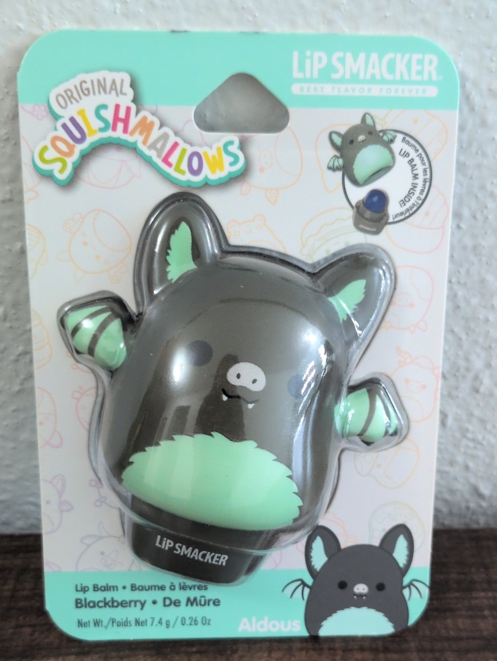 Squishmallows Aldous Kids Lip Balm - BlackBerry Bat Lip Smacker